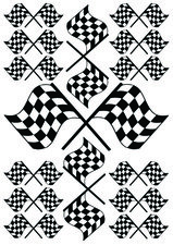 Fietsstickers racing vlaggen