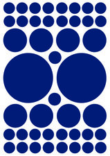 Fietsstickers kleine en grote stippen blauw