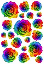 Fietsstickers bloemen rozen mix kleuren