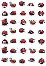Fietsstickers grappige lieveheersbeestjes