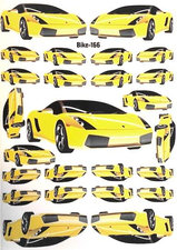 Fietsstickers racewagen geel