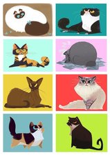 Fietsstickers diverse katten