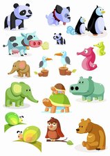 Fietsstickers grappige dieren