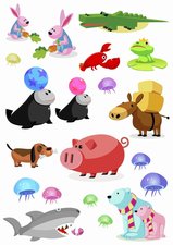 Fietsstickers vrolijke dieren