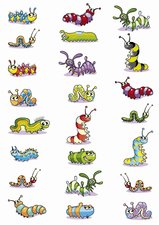 Fietsstickers kleurige rupsen