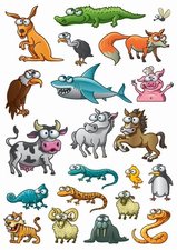 Fietsstickers verschillende grappige dieren